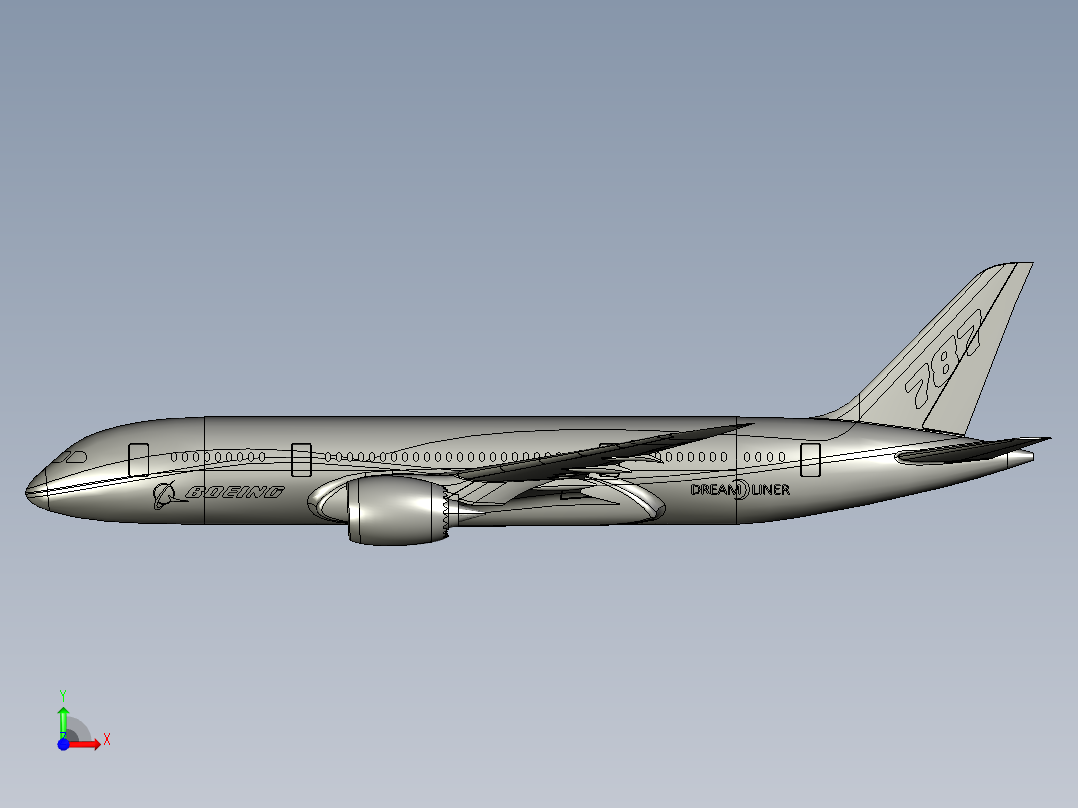 71-波音787全尺寸模型 sw step前视图