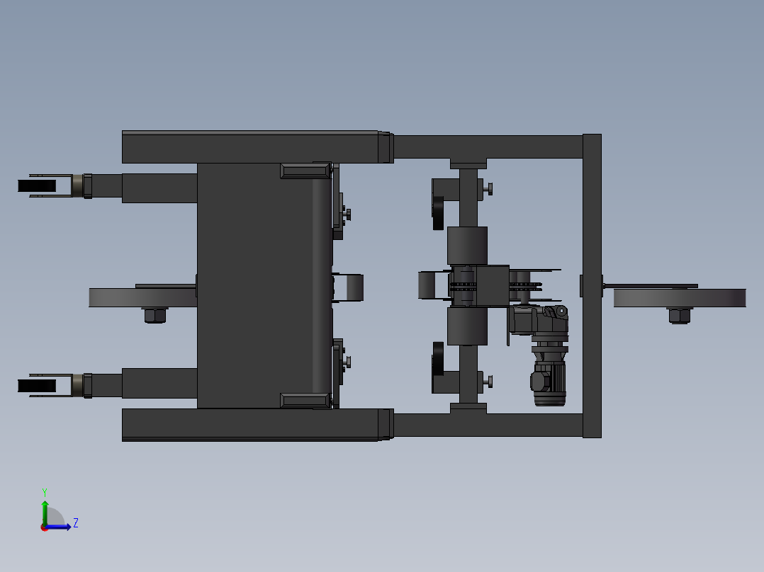 纸箱一字封箱机胶带式封箱机左视图