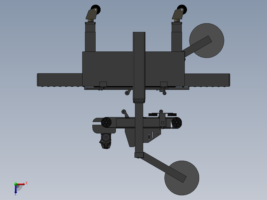 纸箱一字封箱机胶带式封箱机俯视图