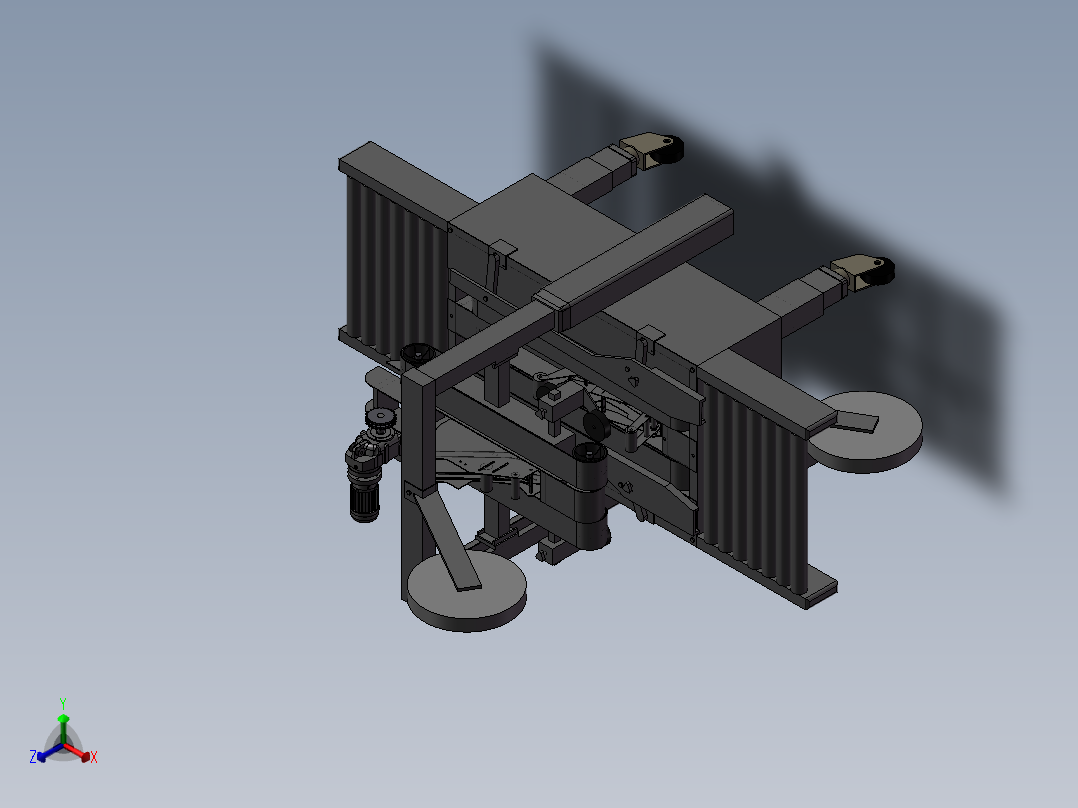 纸箱一字封箱机胶带式封箱机正等轴测图