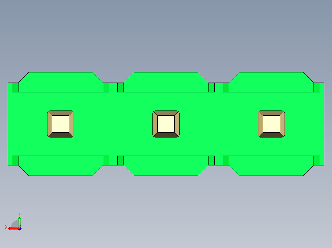 彩色公头100mil（2.54mm）系列-DS1021_green_1x03p_100mil_Type5_rev1.0后视图