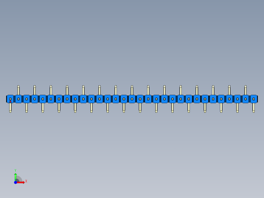 彩色公排针 100mil 2.54mm 系列-DS1022_blue_31p_100mil_Type_SMT_R2_rev1.0前视缩略图
