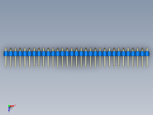 彩色公排针 100mil 2.54mm 系列-DS1022_blue_31p_100mil_Type_SMT_R2_rev1.0俯视缩略图