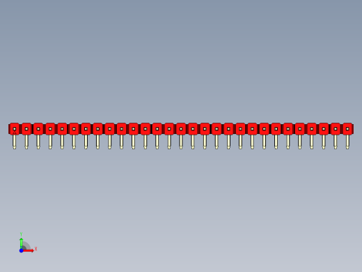 彩色公排针 100mil 2.54mm 系列-DS1022_red_1x29p_100mil_TypeD_rev1.0前视缩略图