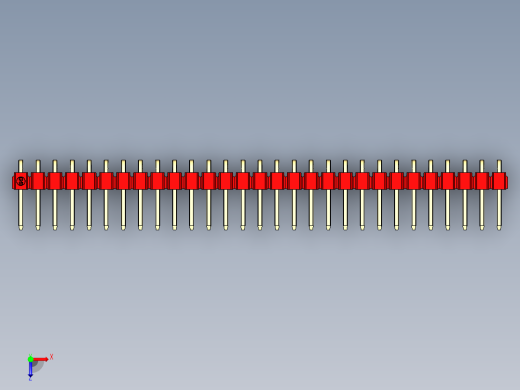 彩色公排针 100mil 2.54mm 系列-DS1022_red_1x29p_100mil_TypeD_rev1.0俯视缩略图