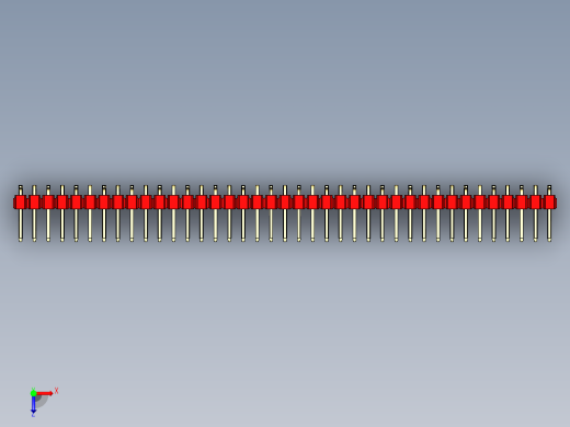 彩色公排针 100mil 2.54mm 系列-DS1022_red_39p_100mil_Type_SMT_R1_rev1.0俯视缩略图