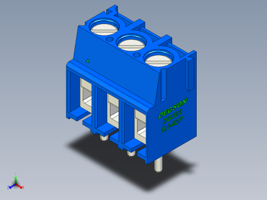 DEGSON DG302 系列 5.0 接线端子-DG302-5.0-03P-12-00AH正等轴测缩略图