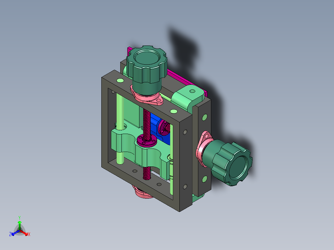 微型电子手摇移动台正等轴测图