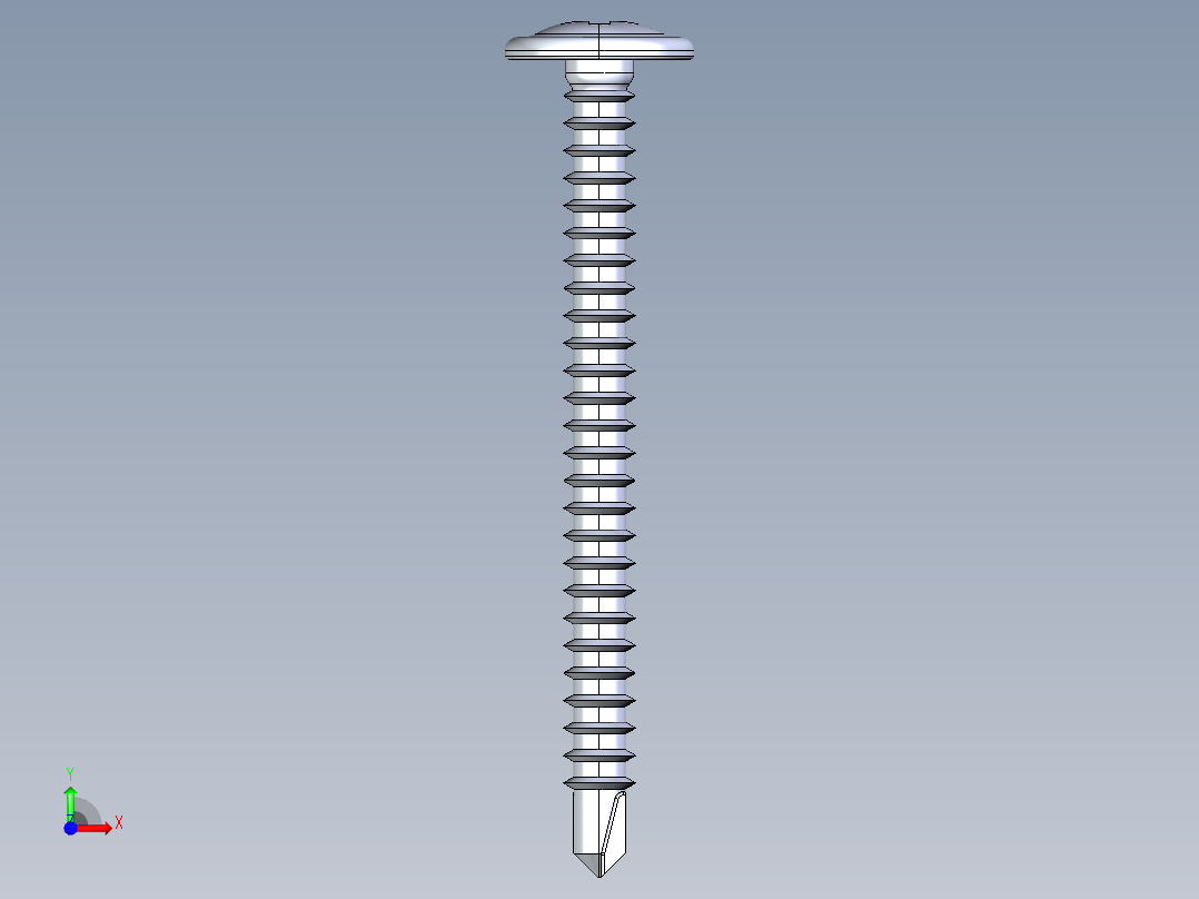 紧固件-IGES Drill-Tip Saucer Screw-02前视图