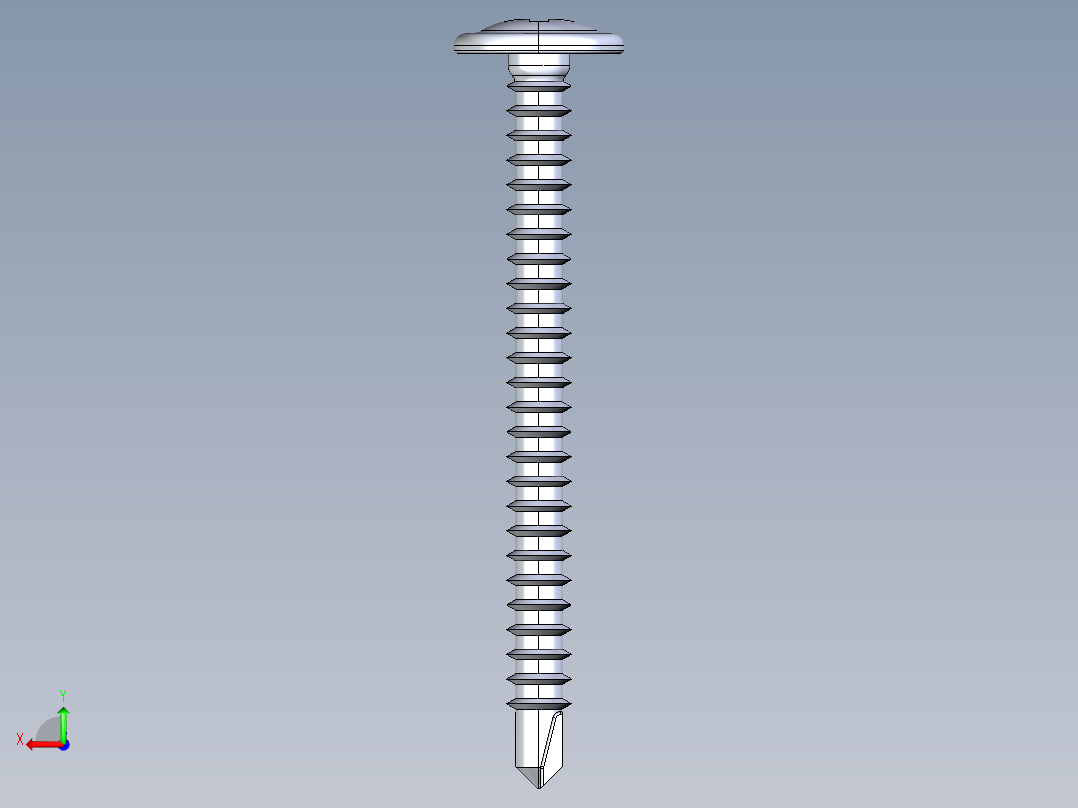 紧固件-IGES Drill-Tip Saucer Screw-02后视图