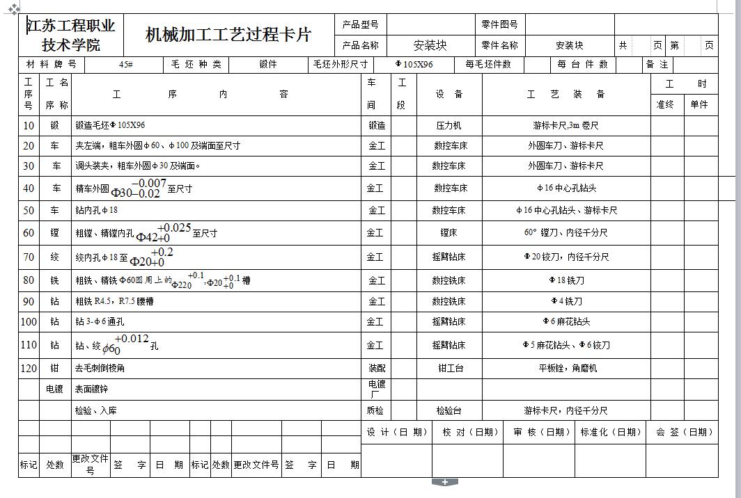 Q200-安装块机械加工工艺及程序编制设计【手动编程】