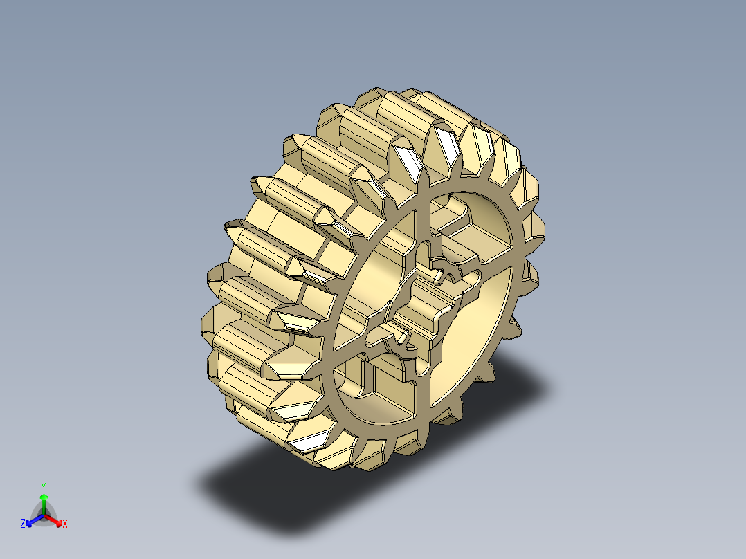 32269 Tan Technic Gear 20 Tooth Double Bevel.STEP主视图