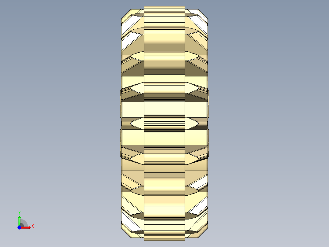32269 Tan Technic Gear 20 Tooth Double Bevel.STEP前视图