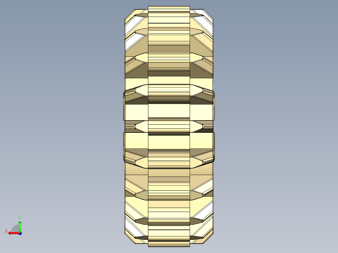 32269 Tan Technic Gear 20 Tooth Double Bevel.STEP后视图
