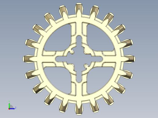 32269 Tan Technic Gear 20 Tooth Double Bevel.STEP左视缩略图