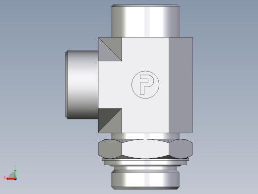 卡套式工业通用硬管接头EO_Adjustable_locknut_run_tee_LEE30SROMDCF后视缩略图