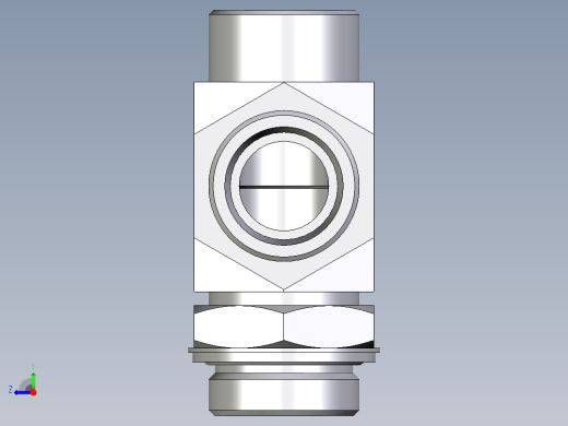 卡套式工业通用硬管接头EO_Adjustable_locknut_run_tee_LEE30SROMDCF右视缩略图