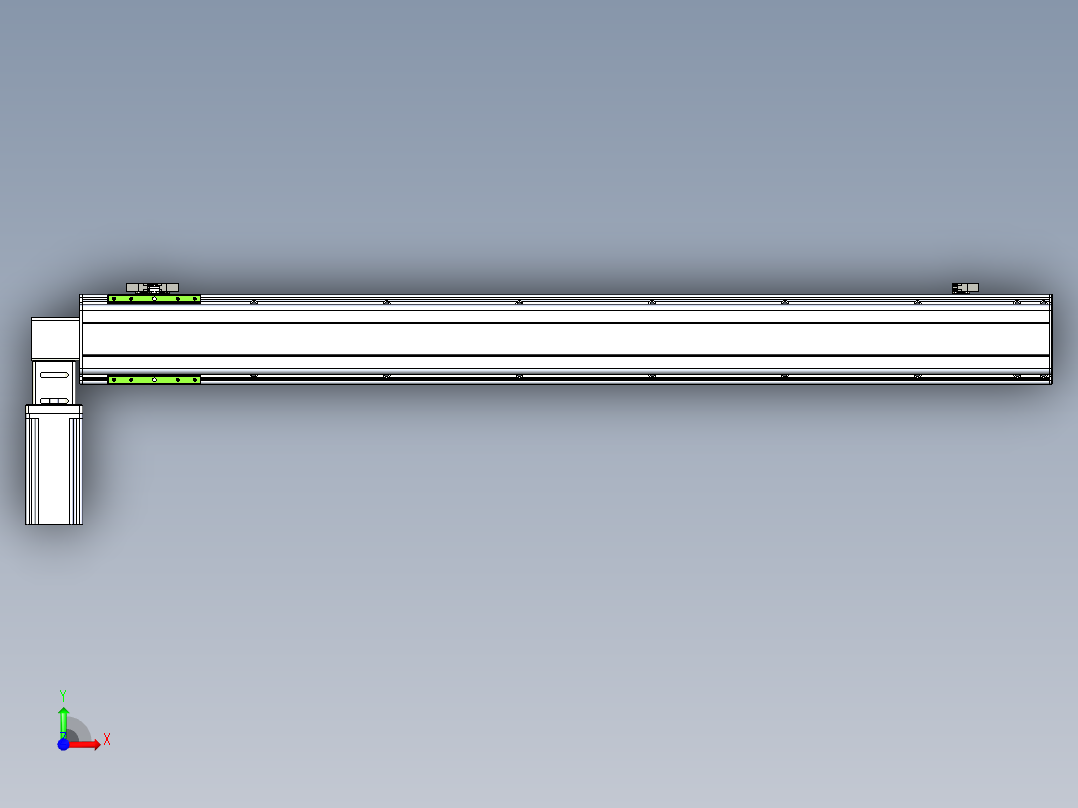 同步带滑台-半封闭B13-L90-S1200-L-Z86-D3前视图