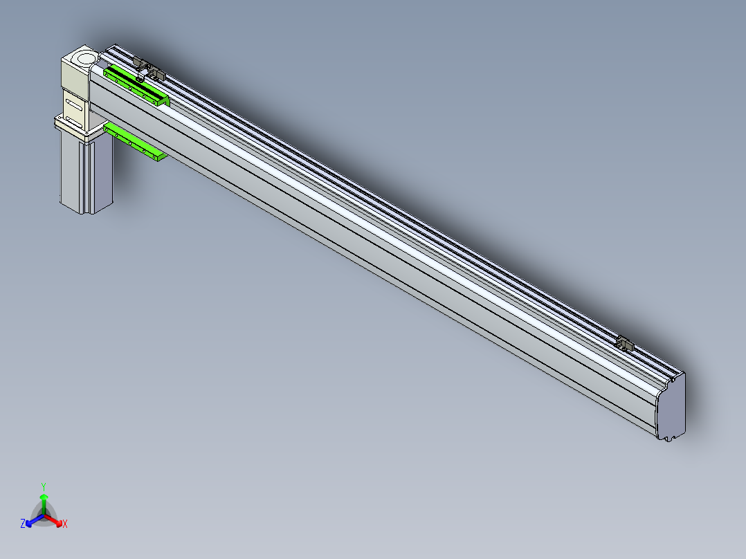 同步带滑台-半封闭B13-L90-S1200-L-Z86-D3正等轴测图
