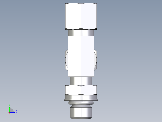 卡套式工业通用硬管接头EO_Adjustable_locknut_run_tee_LEE08ZLMORCF左视缩略图