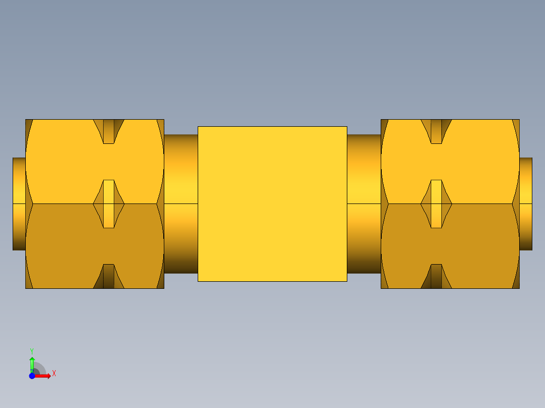 工业通用螺蚊管倒齿式工业硬管接头Tee233-4-4-4前视图