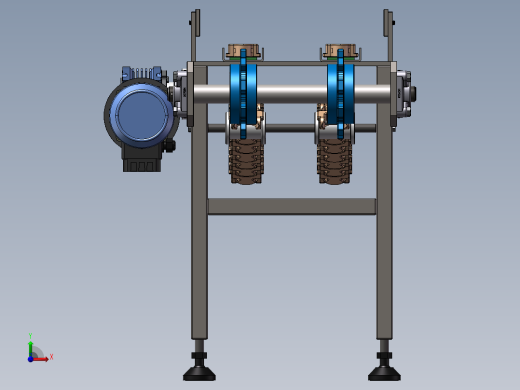 双排链条传送带3D图纸 非标自动化设备3D图纸3D模型前视缩略图