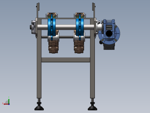双排链条传送带3D图纸 非标自动化设备3D图纸3D模型后视缩略图