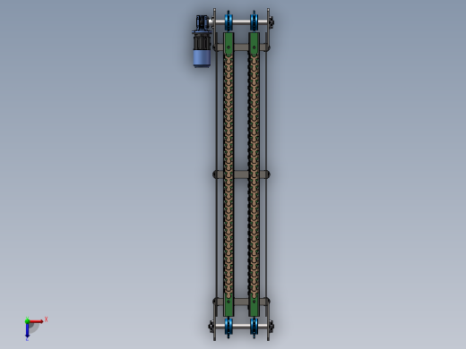 双排链条传送带3D图纸 非标自动化设备3D图纸3D模型俯视缩略图