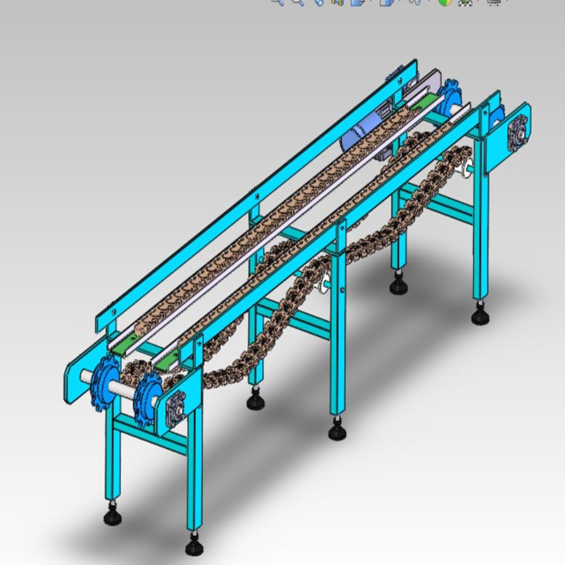 双排链条传送带3D图纸 非标自动化设备3D图纸3D模型