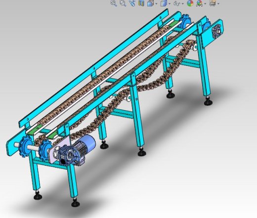 双排链条传送带3D图纸 非标自动化设备3D图纸3D模型缩略图