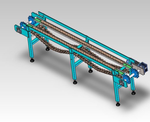 双排链条传送带3D图纸 非标自动化设备3D图纸3D模型缩略图