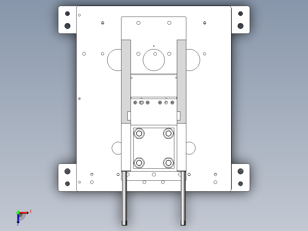 钣金冲孔机俯视图
