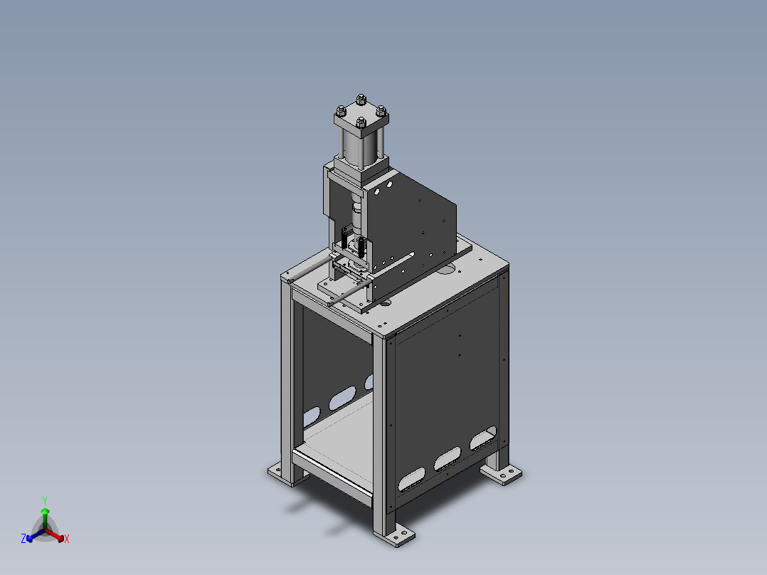 钣金冲孔机正等轴测图