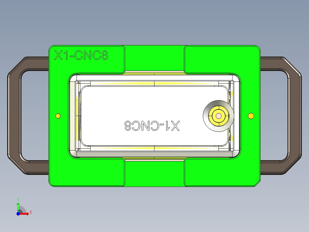 X1-笔记本CNC工装夹具三维模型CNC8-0117前视图