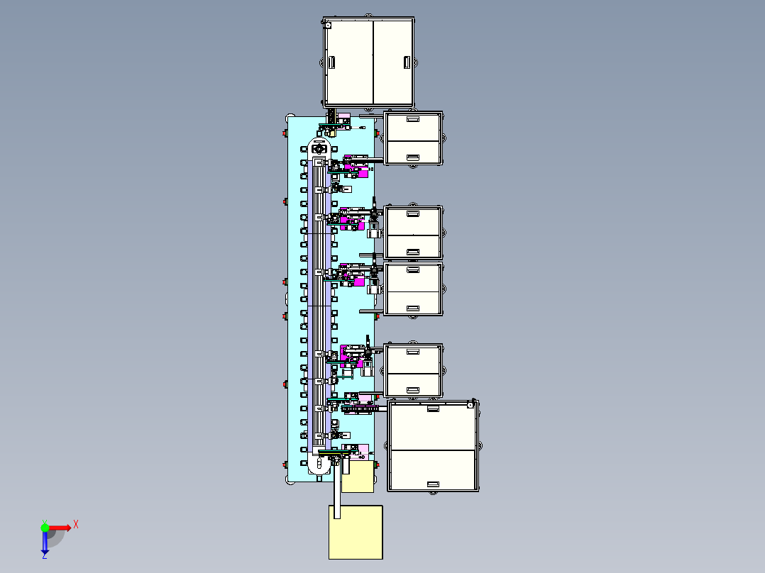 插头自动组装设备_x_t俯视图