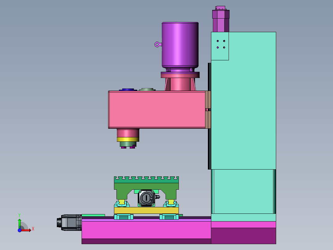 立式数控铣床Z轴传动系统及立柱设计前视图