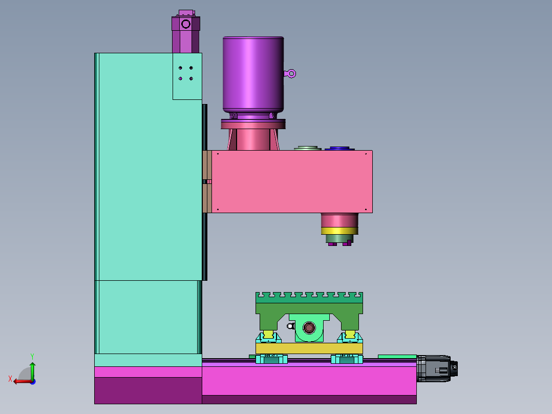 立式数控铣床Z轴传动系统及立柱设计后视图
