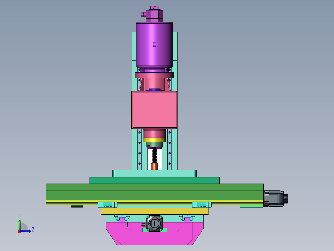 立式数控铣床Z轴传动系统及立柱设计左视图