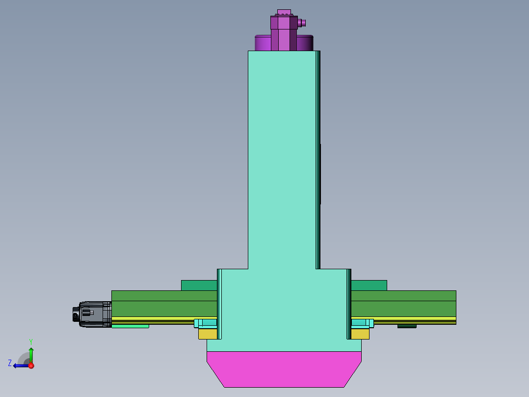 立式数控铣床Z轴传动系统及立柱设计右视图