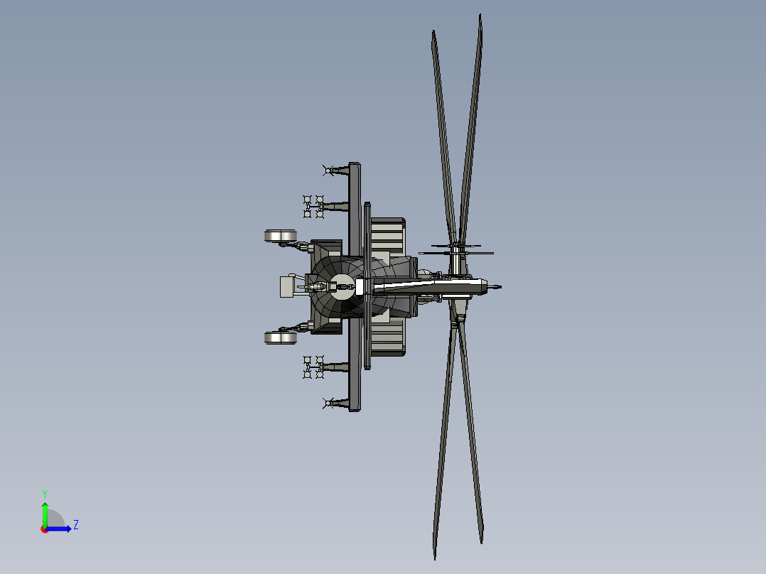 军用直升机左视图