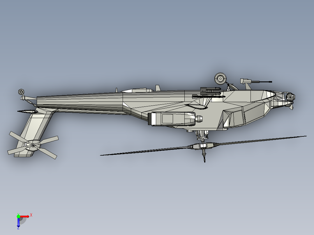 军用直升机俯视图