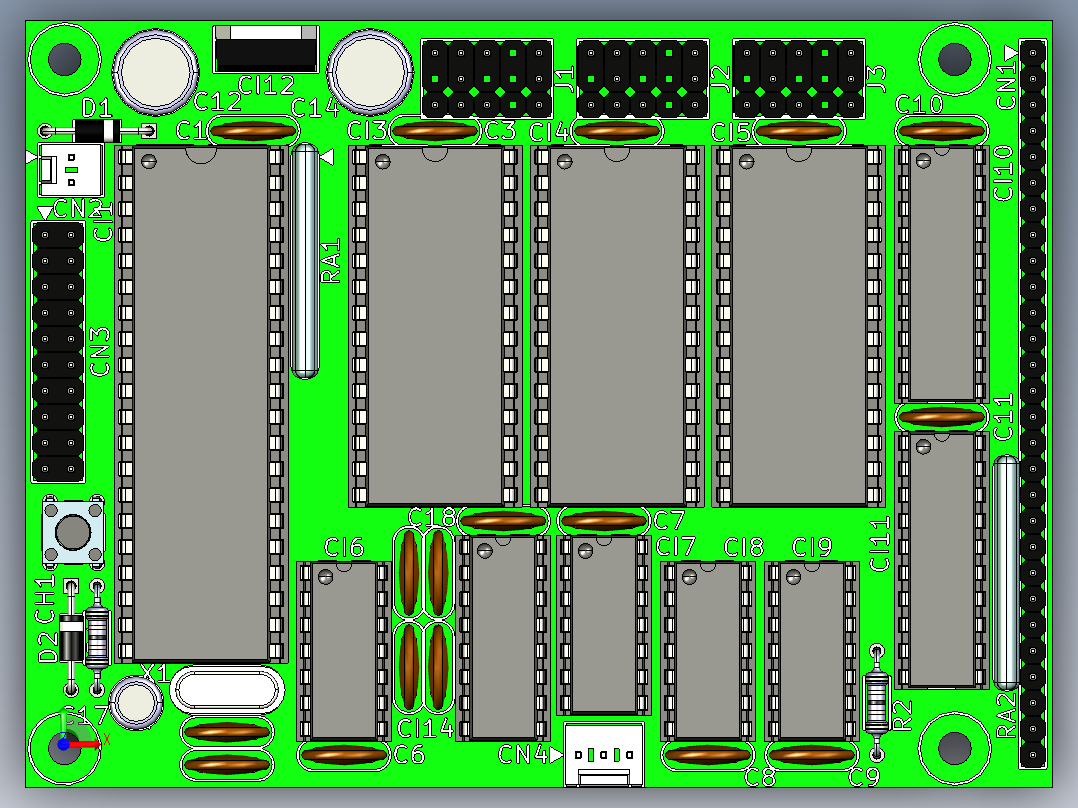 80C32 教学板微控制器前视图
