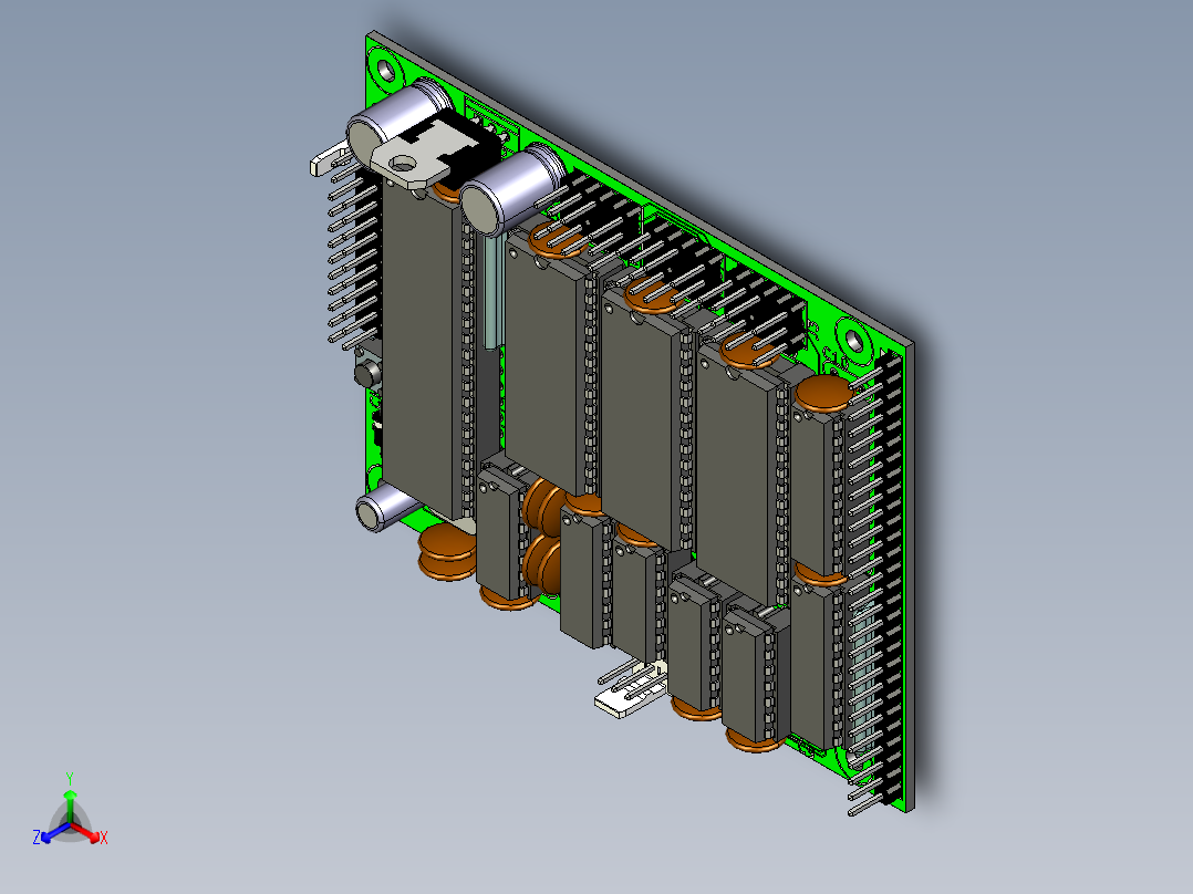 80C32 教学板微控制器正等轴测图