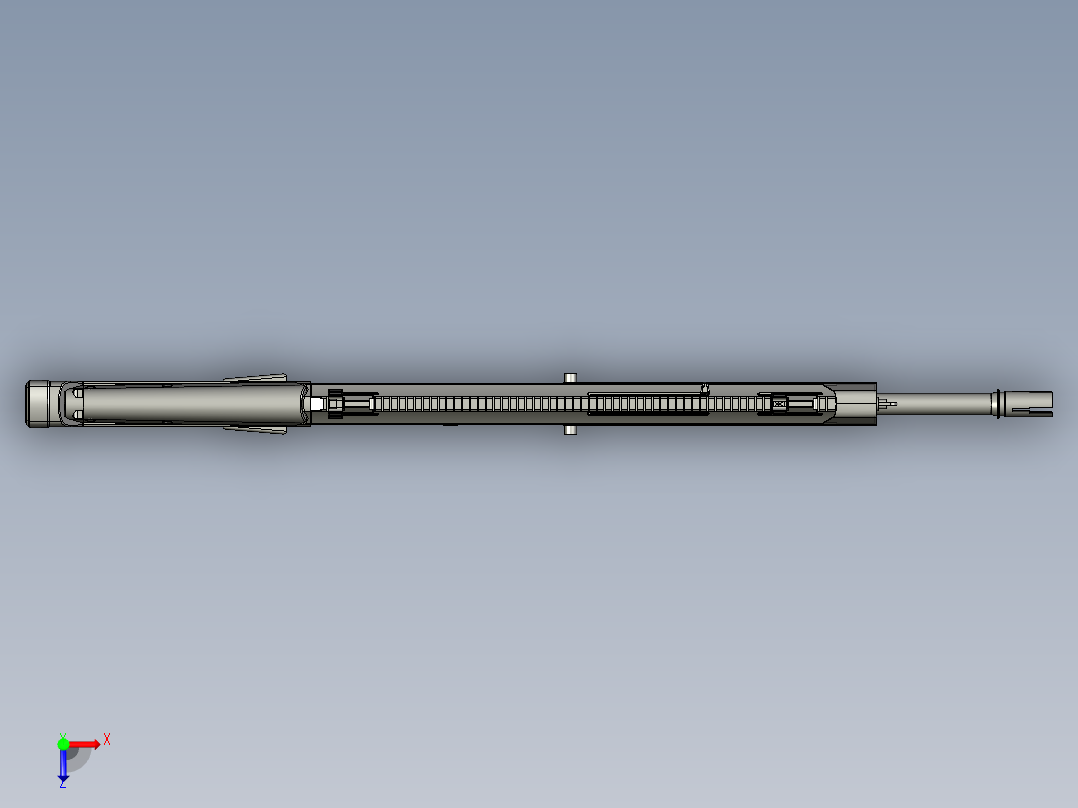 手枪左轮冲锋枪老式狙击步枪设计3D图纸magpul-masada STP俯视图