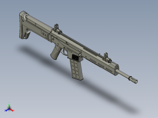 手枪左轮冲锋枪老式狙击步枪设计3D图纸magpul-masada STP正等轴测缩略图