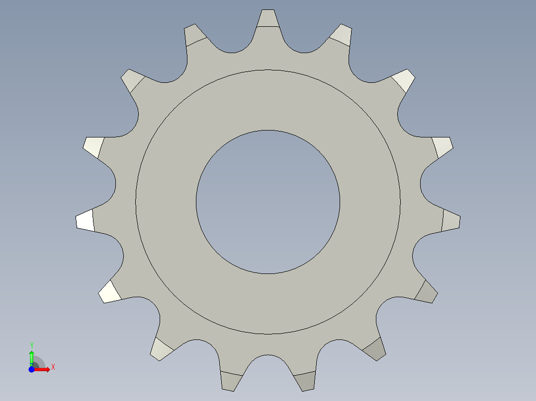 08A系列传动链轮工艺孔链轮DSCB08AB-15前视图