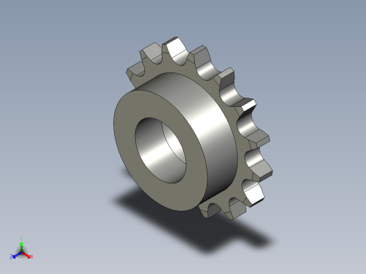 08A系列传动链轮工艺孔链轮DSCB08AB-15正等轴测缩略图