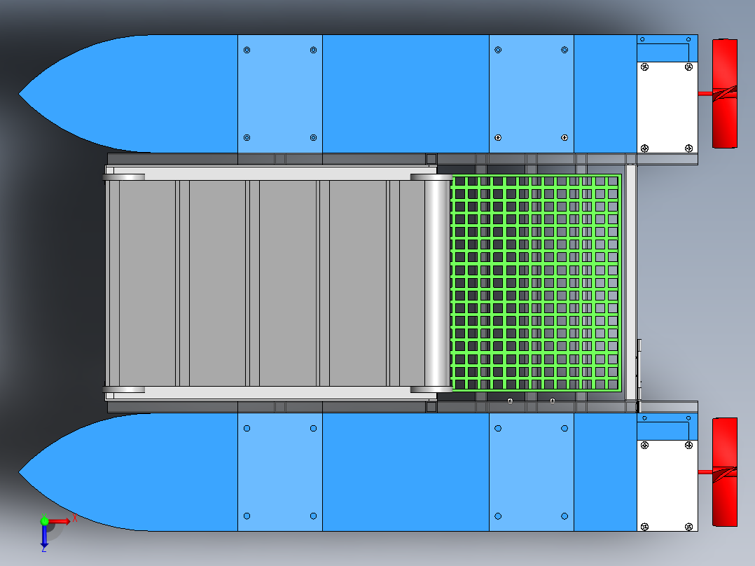 水面垃圾收集船图纸--1626104-100俯视图