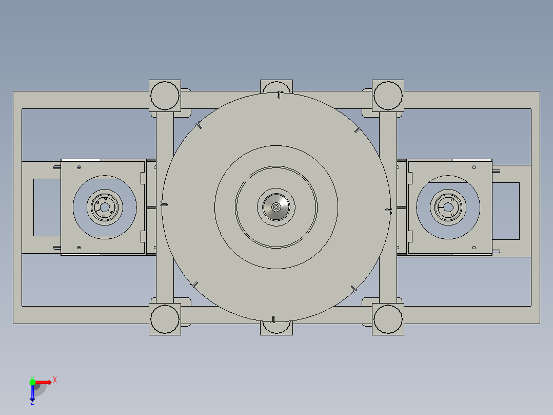 炉渣石英砂碎石机俯视图