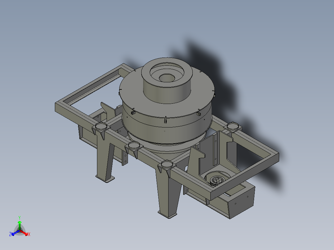 炉渣石英砂碎石机正等轴测图